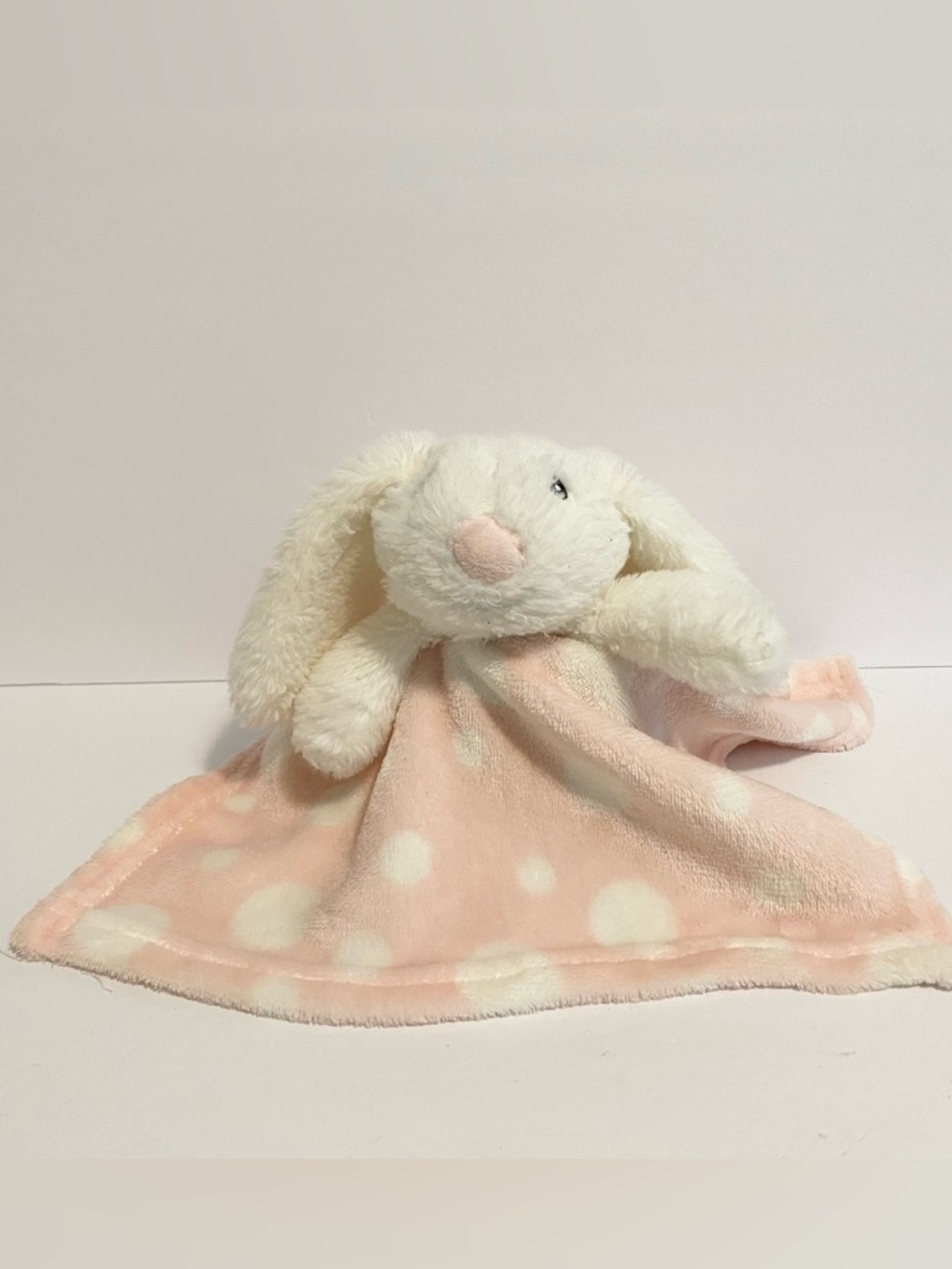 Jesse Lulu Bunny Lovey Pink Polka Dot Security Blanket Girl Baby Soft Plush Toy